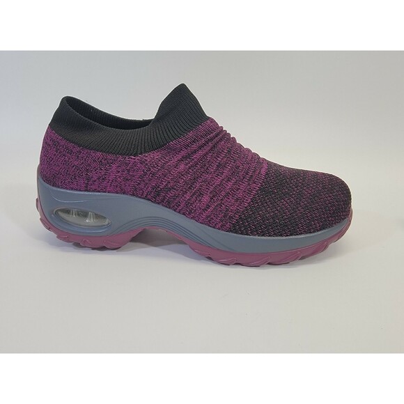NANIYA‎ Women's Size 7.5 Black Purple Knit Top SlipOn Sneakers Shoes EUC - Picture 3 of 10